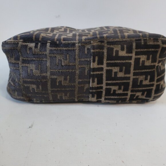 Womens Fendi Zucca Mini Mama Baguette Velour Velvet Leather Shoulder Handbag - Picture 9 of 16
